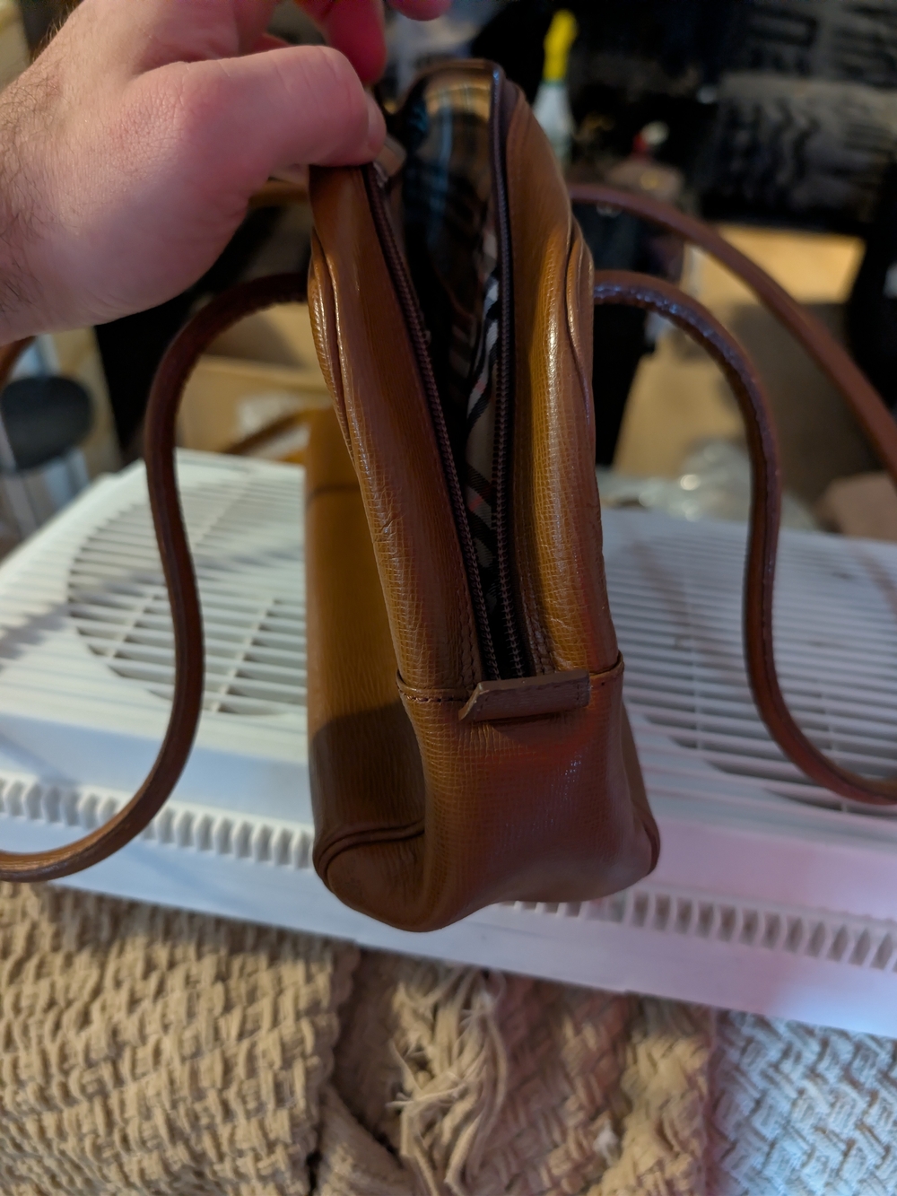 Pre-1999 Burberry Brown Leather Top-Handle Bag - Picture 4 of 7
